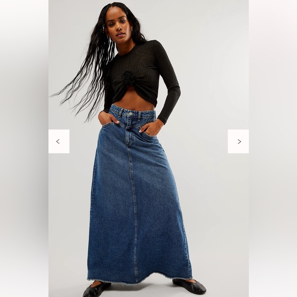 Free People Blue Maxi Skirt - Picture 7 of 12